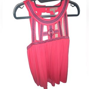Bright beautiful neon pink cage-tank